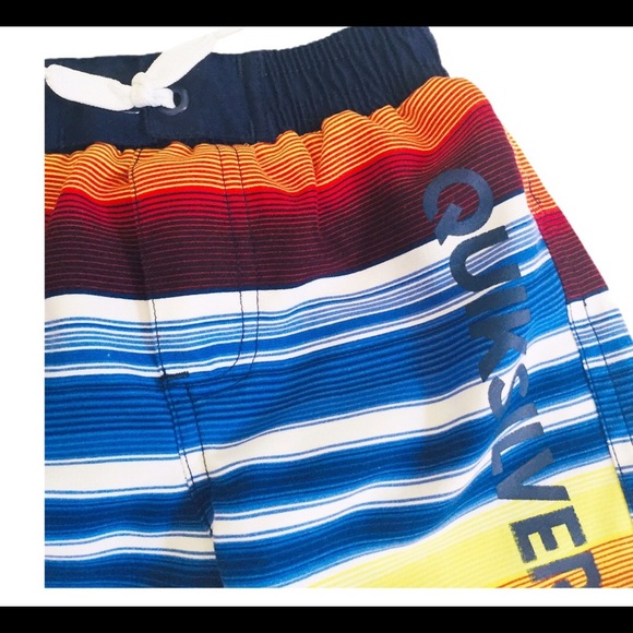 QUICKSILVER Stripe Shorts With Drawstring Waistband Orange/Blue Boys Age 18M - Picture 4 of 8